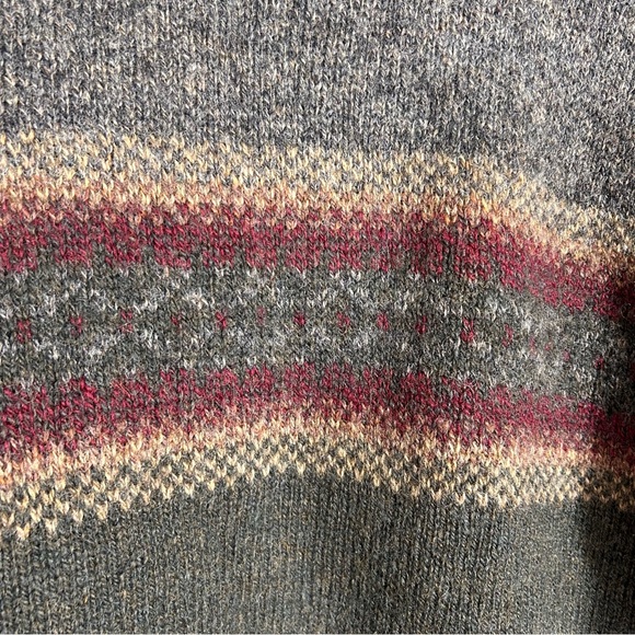 Vintage Woolrich Men's Gray Striped Wool Sweater Sz M Outdoors Hiking Cabincore - Picture 3 of 12